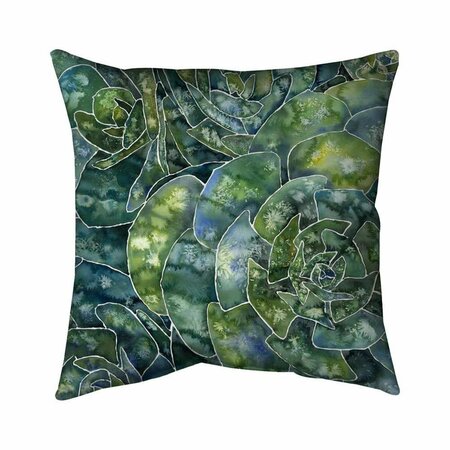 BEGIN HOME DECOR 26 x 26 in. Abstract Succulents-Double Sided Print Indoor Pillow 5541-2626-FL353